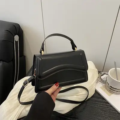Black Women's Casual Shoulder Bag 2025 Summer