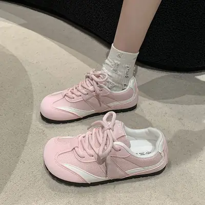 Women's White Round Toe Casual Sneakers Flat Shoes