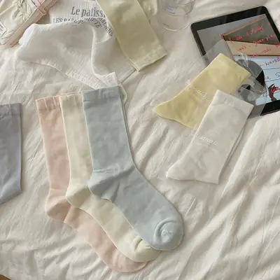 suxinaimin Mulberry Silk Socks Women's Spring and Summer Thin Fresh and Slimming JK Style Instagram Style Trendy Mid-Tube Stacked Socks