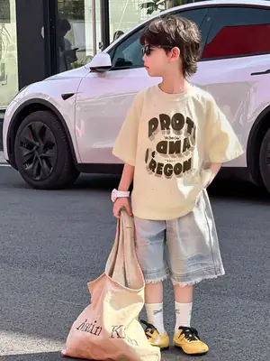 Boys Cotton Printed T-Shirt Shorts Set Summer 2025