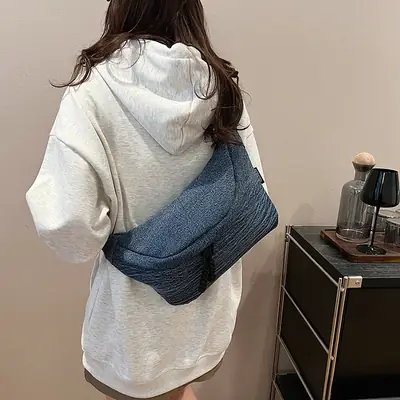 2025 Denim Crossbody Bag Multi Function Sports Casual Luggage