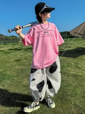 Summer Boys Pink Graphic Trousers Set