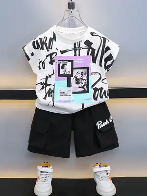 7473 Boys Printed T-Shirt Set Summer 2026