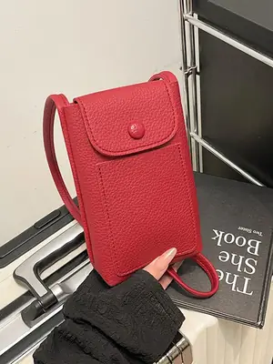 Red Leather Shoulder Crossbody Bag for Women 2025