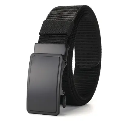 Men's Black Nylon Belt with Automatic Buckle