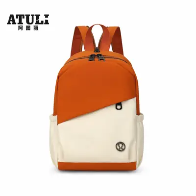 ATFULE Orange White Backpack School Travel Bag Large Capacity