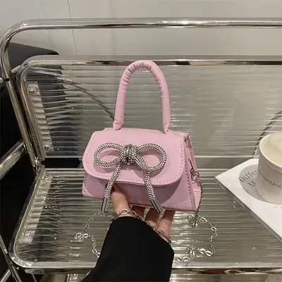 Pink Bow Shoulder Bag for Women 2025 Summer