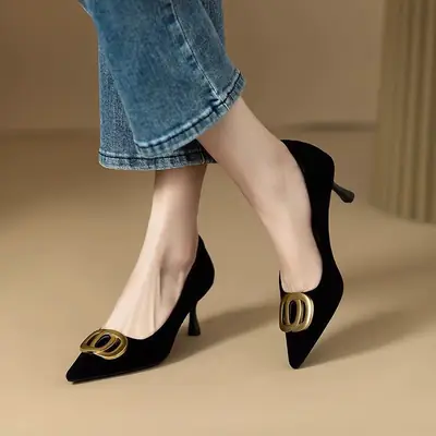 Elegant Black Pointed Toe Stiletto Heels for Women