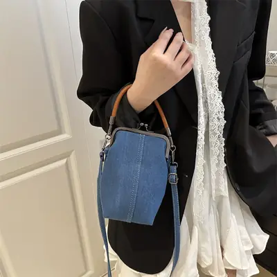 Denim Crossbody Bag for Women Mobile Phone Bag