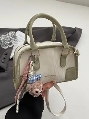Women's Green Leather Crossbody Bag with Crossbody Strap