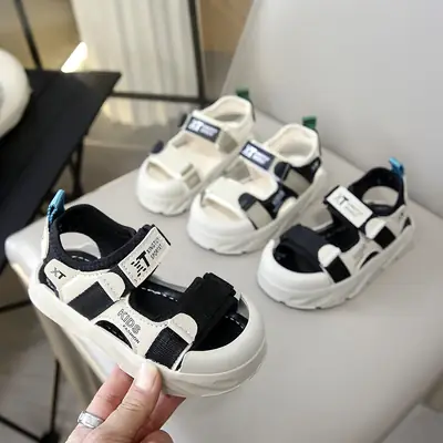 Children's Black White Anti-Collision Sandals Summer