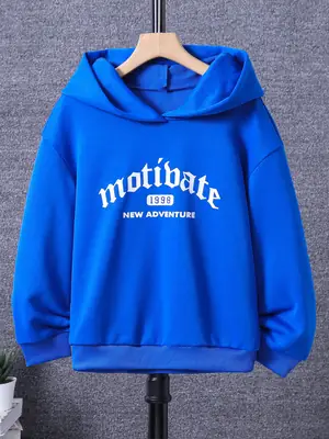 Blue Motivate Hooded Sweatshirt for Boys
