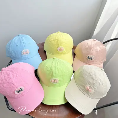 Blue Heart-Shaped Casual Baseball Cap for Girls