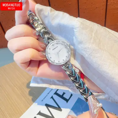 Rose Gold Diamond Watch for Women Waterproof Quartz Bracelet