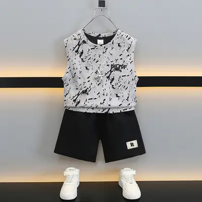 Boys Tie-Dye Sleeveless T-Shirt & Shorts Set 2025
