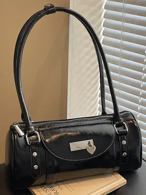 2025 Black Leather Shoulder Bag for Women