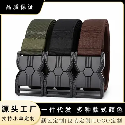 Tactical Black Canvas Belt with Buckle Card Color