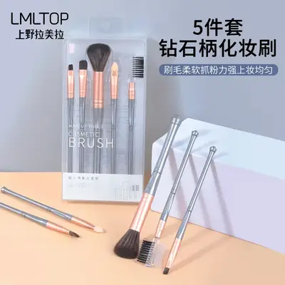 5-Piece Makeup Brush Set for Eyelash, Eyebrow, Eye Shadow, Powder, Matte Finish