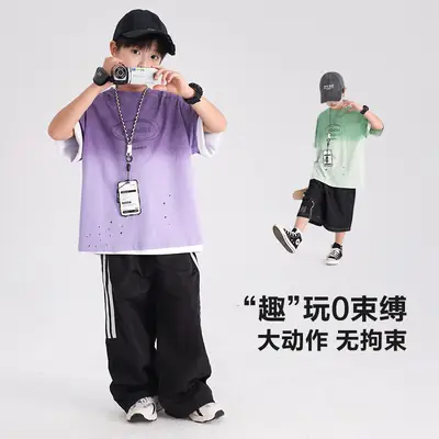 Boys Purple Gradient Cotton T-Shirt 2026