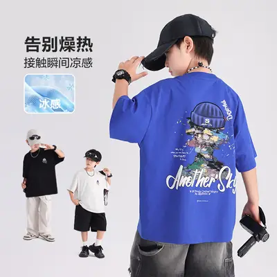Boys Blue Graffiti T-Shirt 2026 Kids Summer