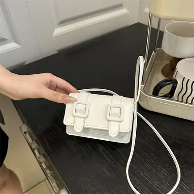 2025 Mini Women's Shoulder Crossbody Bag White Leather