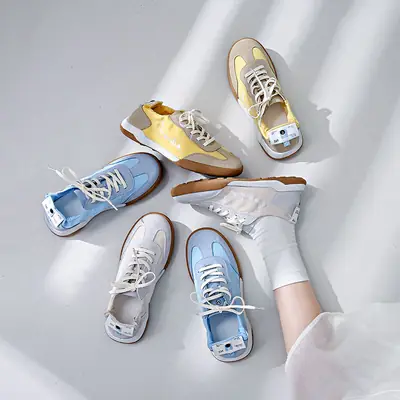 Women Ballet Training Shoes White Leather Sole