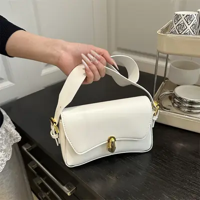 White Square Shoulder Bag for Women 2025