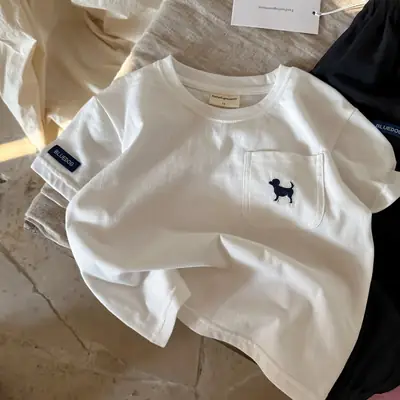 Boys Cotton Short Sleeve T-Shirt White 2025