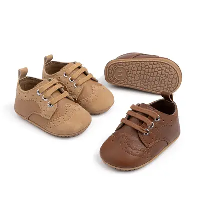2025 Cross-Border Baby Boy Oxford Shoes Children's Shoes Soft Sole Baby Shoes 0-1 Years Old Wholesale Retro Baby Shoes