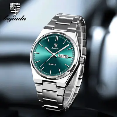 Bujiada Swiss Luxury Men's Green Dial Waterproof Quartz Watch