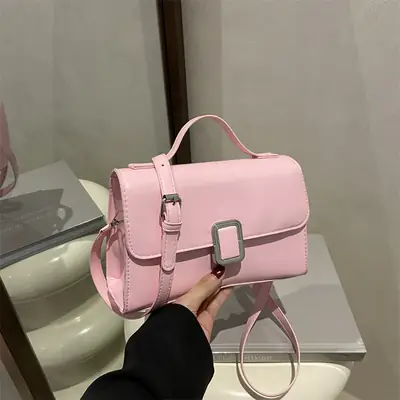 Pink Square Shoulder Crossbody Bag for Women 2025