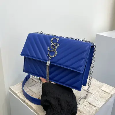 Blue French Trend Crossbody Bag 2025 Summer