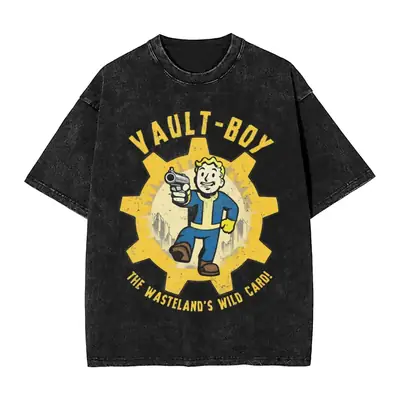 2025 Vault Fallouts T-Shirt Black Cotton Hip Hop