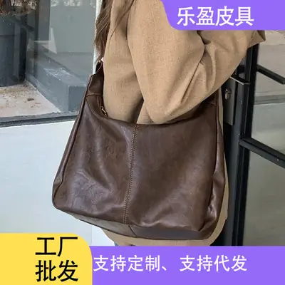 2025 Spring New Maillard Retro Crossbody Bag Women's Korean-style Tote Bag Trendy All-match Large Capacity Shoulder Bag luggage and leather goods