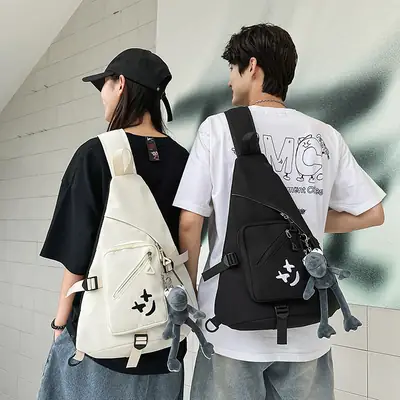 Japanese Style Crossbody Bag for Men Large Capacity Nylon