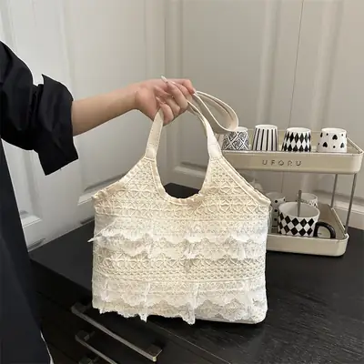 Fairy Lace Hollow Beach Bag Large Capacity