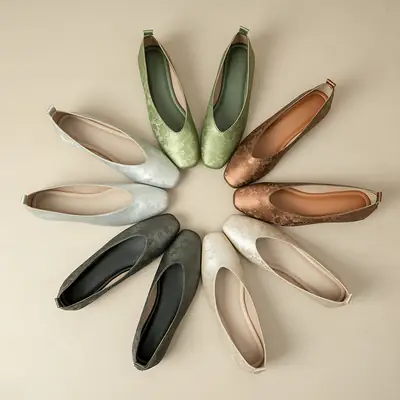 French Retro Low Heel Shoes All Match Korean Style