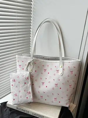 Women Crossbody Bag Cherry Print Large Capacity