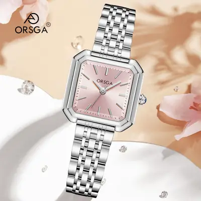 Orsga New Square Women's Watch Gold Silver Quartz Wristwatch