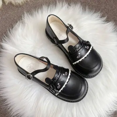 Japanese Jk Student Girl Leather Flat Shoes Caramel Milk