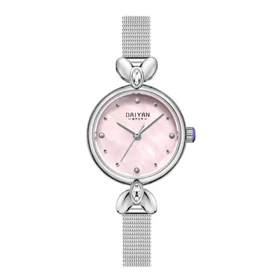 Women's Pink Pearl Dial Mesh Strap Quartz Watch