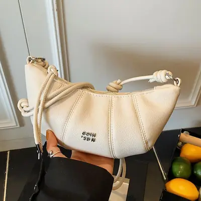 Korean Style Cream White Women's Shoulder Bag 2025