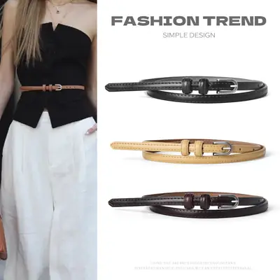 Women's Genuine Leather Belt Summer Decorative Thin Belt