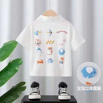 White Cotton Polo Shirt for Boys Summer 2025