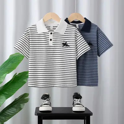 Boy Striped Polo T-Shirt 2025 Summer Wear