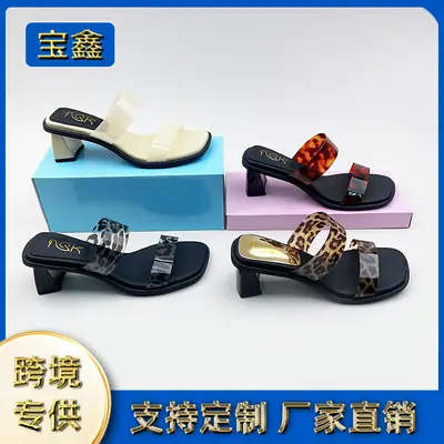 Cross-Border Heel Sandals 2025 Fashion Adjustable