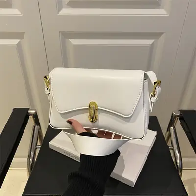 White Leather Shoulder Bag for Women 2025