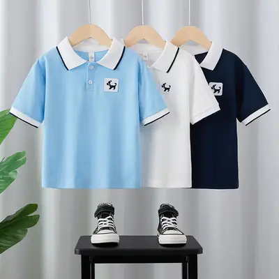 Boys Light Blue Polo Shirt Medium Large Summer 2025