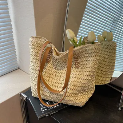 Women's Straw Shoulder Bag Large Capacity Korean Style