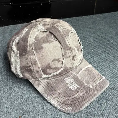 Green Tie-Dye Ripped Baseball Cap for Men Women